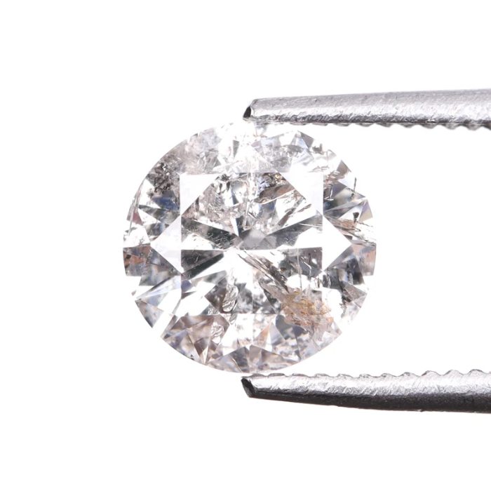 Round Brilliant Cut Salt And Pepper Natural Diamond