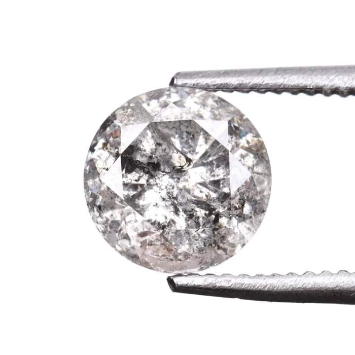 Round Brilliant Cut Salt And Pepper Natural Diamond