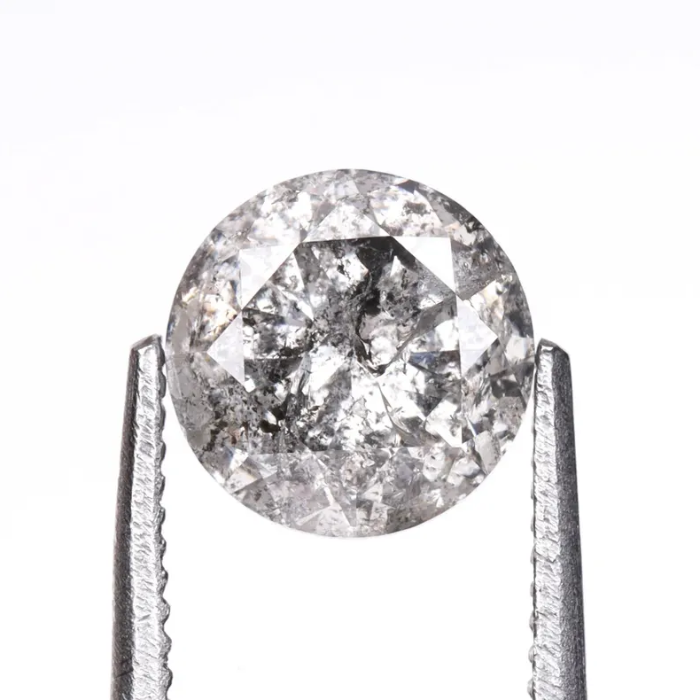 Round Brilliant Cut Salt And Pepper Natural Diamond