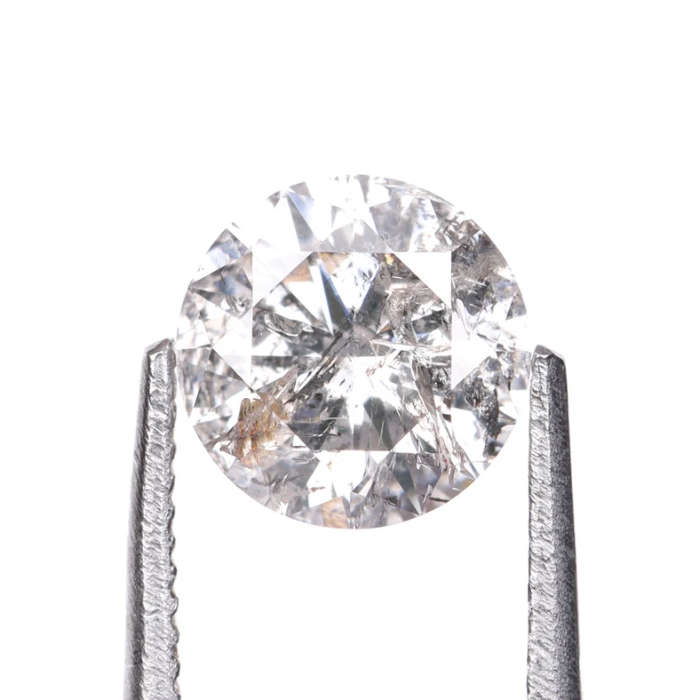Round Brilliant Cut Salt And Pepper Natural Diamond