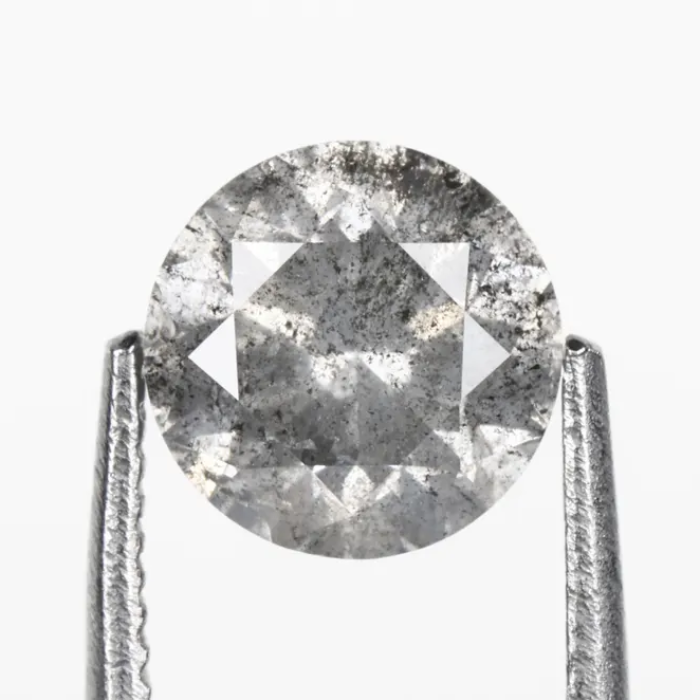 Round Brilliant Cut Salt And Pepper Natural Diamond