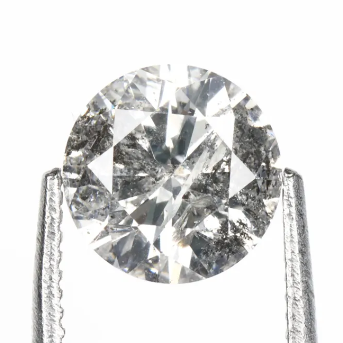 Round Brilliant Cut Natural Salt And Pepper Diamond