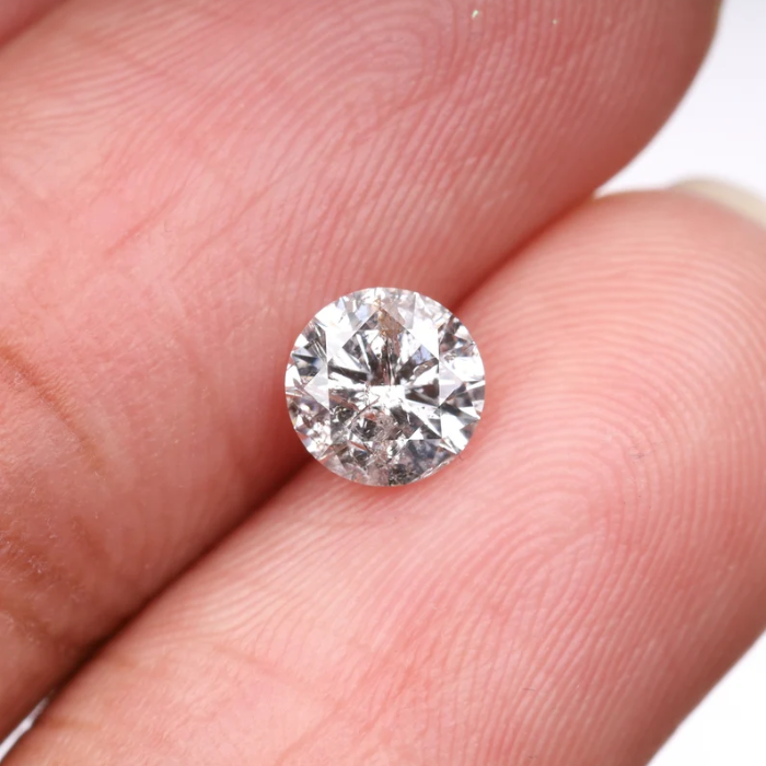 Round Brilliant Cut Salt And Pepper Natural Diamond