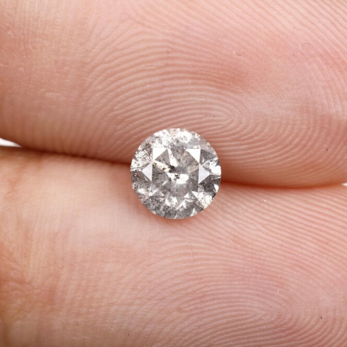 Round Brilliant Cut Natural Salt And Pepper Diamond