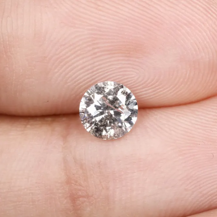 Round Brilliant Cut Natural Salt And Pepper Diamond