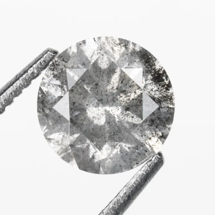 Round Brilliant Cut Salt And Pepper Natural Diamond