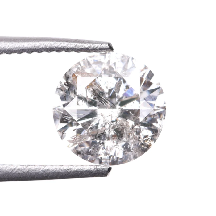 Round Brilliant Cut Salt And Pepper Natural Diamond