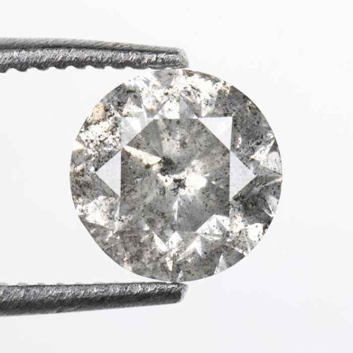 Round Brilliant Cut Natural Salt And Pepper Diamond