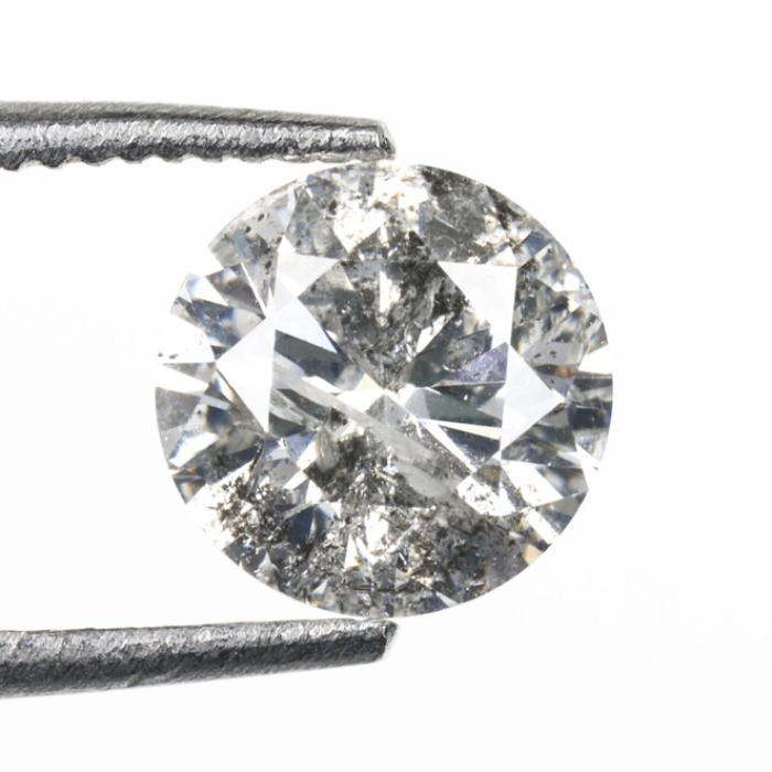 Round Brilliant Cut Natural Salt And Pepper Diamond
