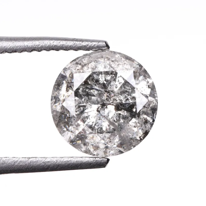Round Brilliant Cut Salt And Pepper Natural Diamond