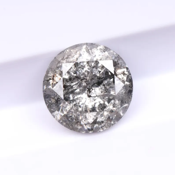 Round Brilliant Cut Salt And Pepper Natural Diamond