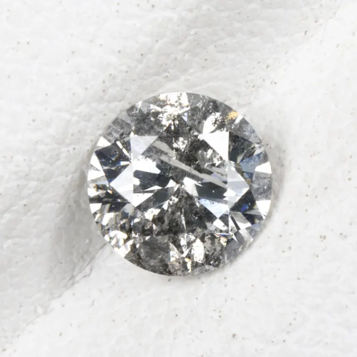 Round Brilliant Cut Natural Salt And Pepper Diamond