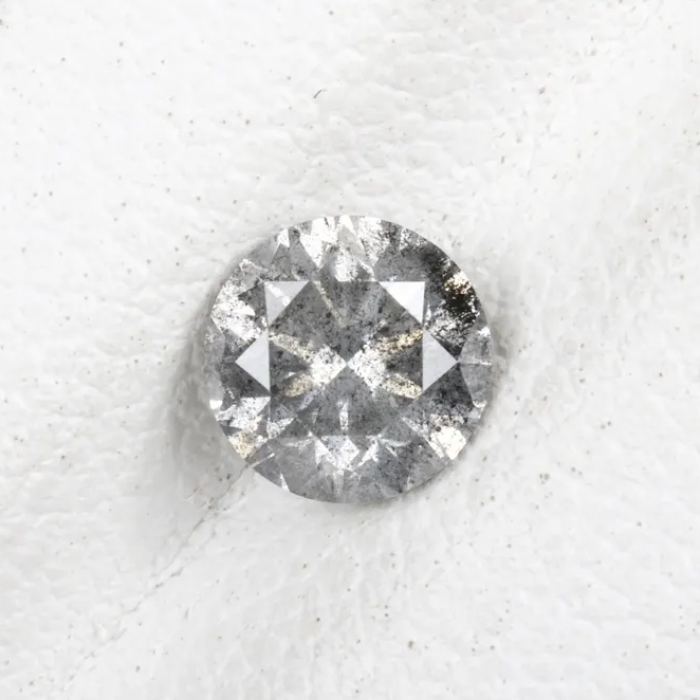 Round Brilliant Cut Salt And Pepper Natural Diamond