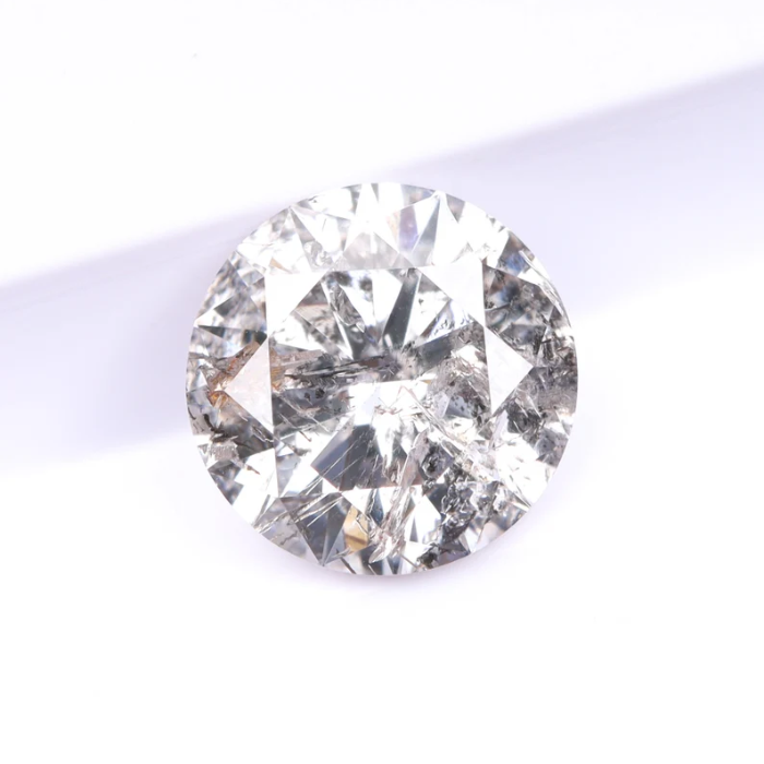 Round Brilliant Cut Salt And Pepper Natural Diamond