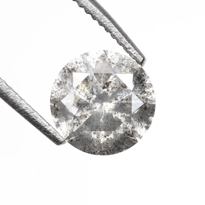 Salt And Pepper Round Brilliant Cut Diamond