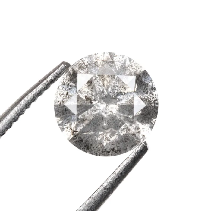 Salt And Pepper Round Brilliant Cut Diamond
