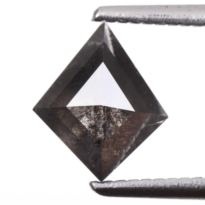 Salt And Pepper Kite Cut Natural Earth Mined Diamond