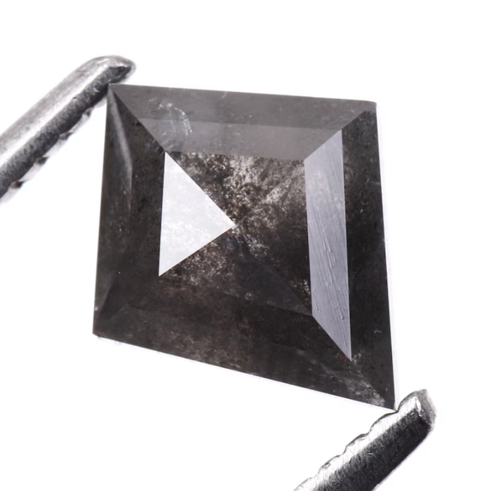 Salt And Pepper Kite Cut Natural Earth Mined Diamond