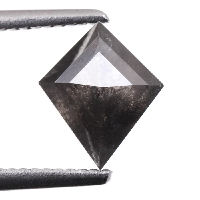 Salt And Pepper Kite Cut Natural Earth Mined Diamond