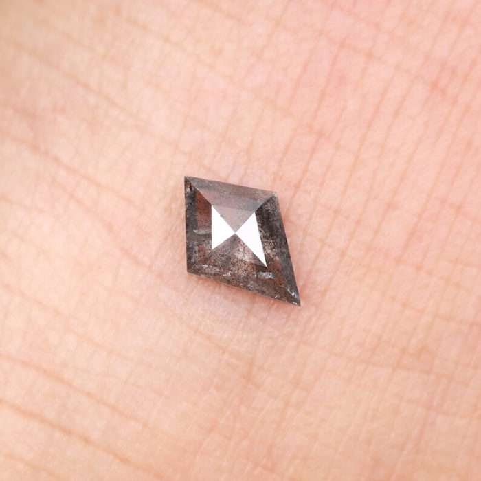 Salt And Pepper Kite Cut Natural Rose Cut Diamond