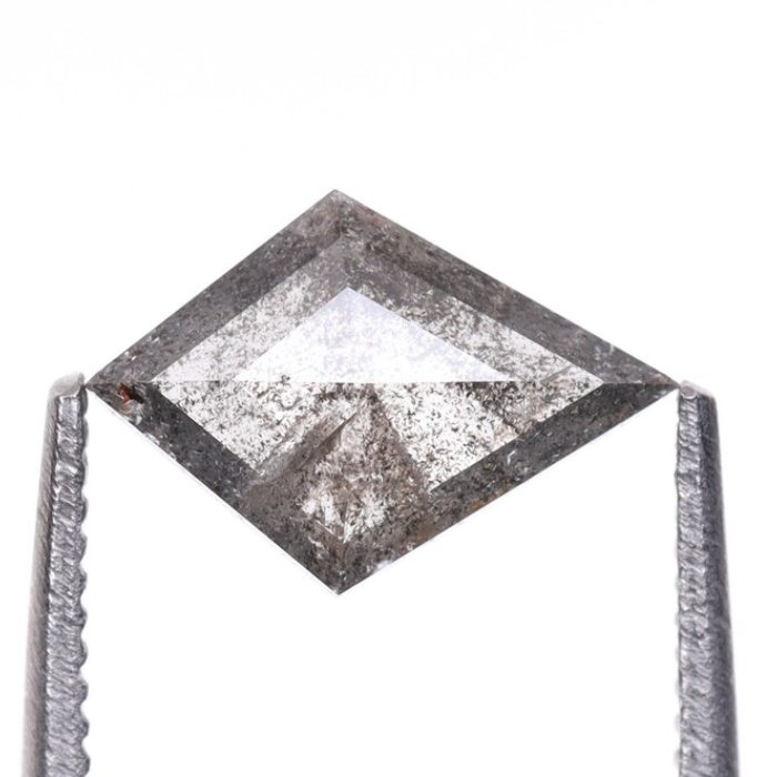 Salt And Pepper Kite Cut Natural Rose Cut Diamond - Minimal Carbon