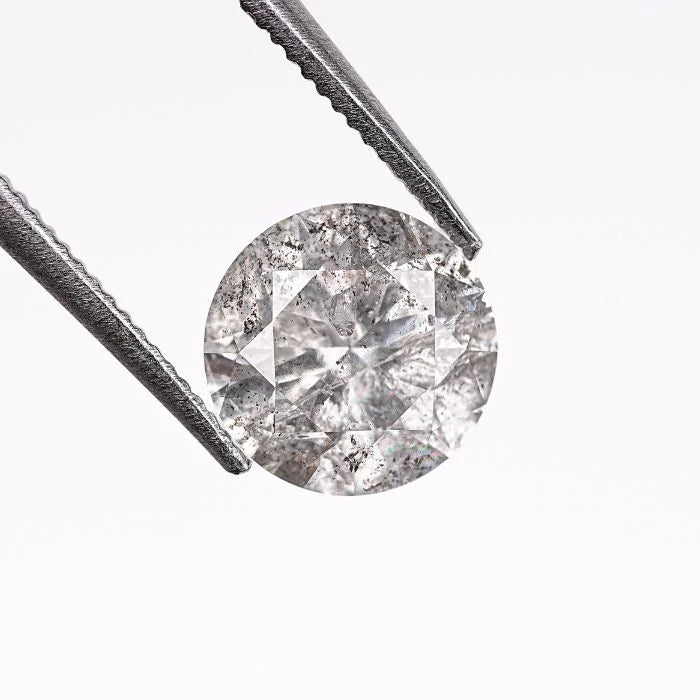 Salt And Pepper Round Brilliant Cut Loose Diamond