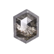 salt and pepper hexagon cut diamond