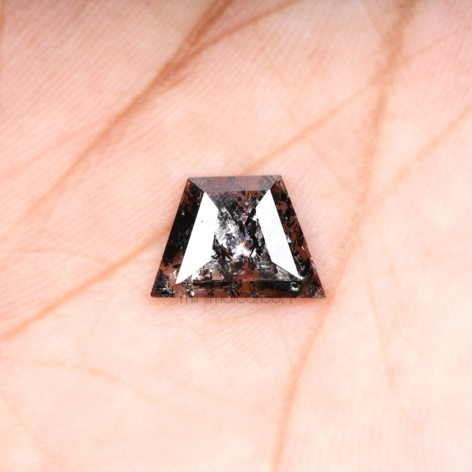 0.77 CT, 7.4 X 5.8 MM | Salt And Pepper Tapered Baguette Cut Diamond