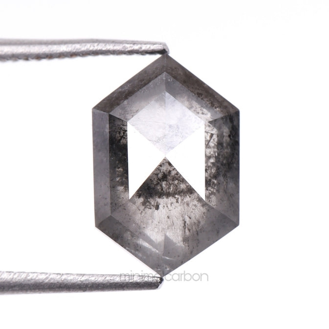 1.84 CT, 9.4 X 6.2 MM | Salt And Pepper Hexagon Cut Diamond