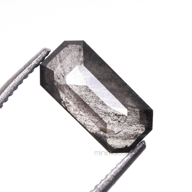 0.89 CT, 8.0 X 4.0 MM | Salt And Pepper Emerald Cut Diamond