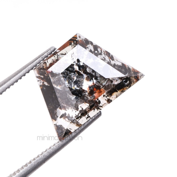 0.77 CT, 7.4 X 5.8 MM | Salt And Pepper Tapered Baguette Cut Diamond