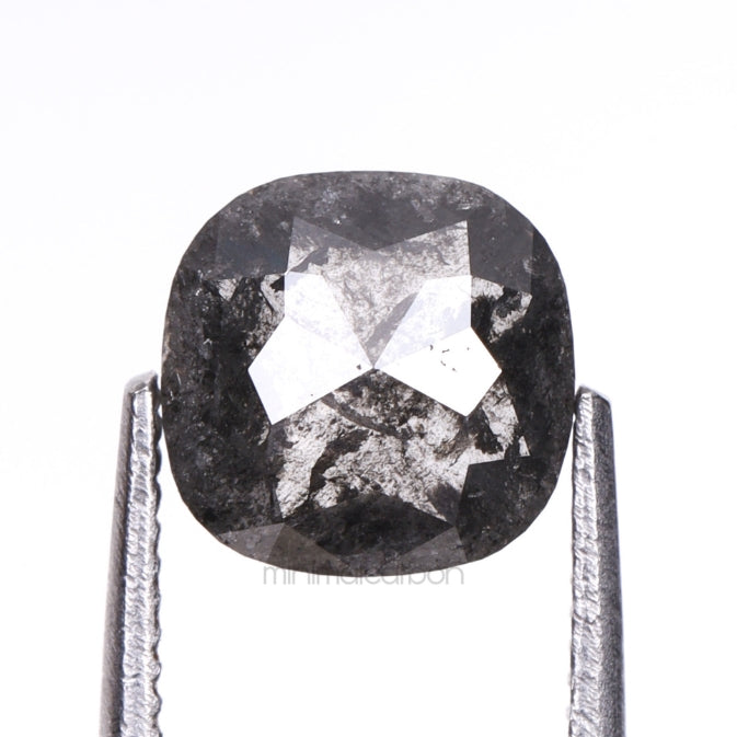 0.81 CT, 6.0 X 6.0 MM | Salt And Pepper Cushion Cut Diamond