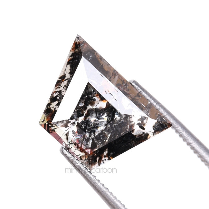 0.77 CT, 7.4 X 5.8 MM | Salt And Pepper Tapered Baguette Cut Diamond