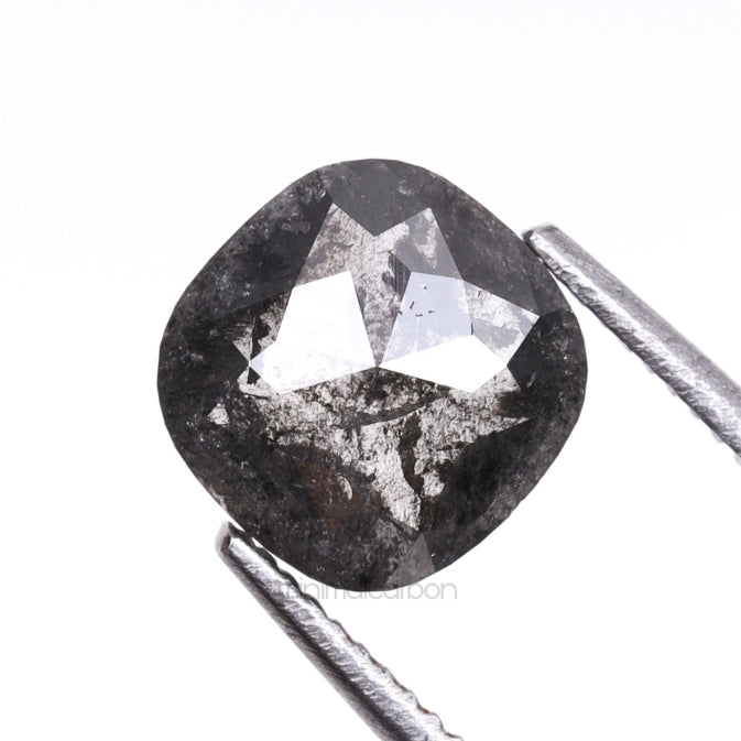 0.81 CT, 6.0 X 6.0 MM | Salt And Pepper Cushion Cut Diamond