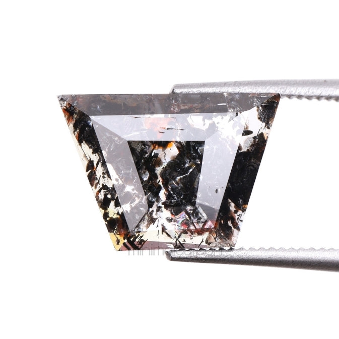 0.77 CT, 7.4 X 5.8 MM | Salt And Pepper Tapered Baguette Cut Diamond