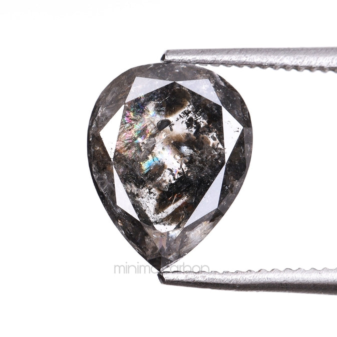 1.48 CT, 8.5 X 6.7 MM | Salt And Pepper Pear Cut Diamond