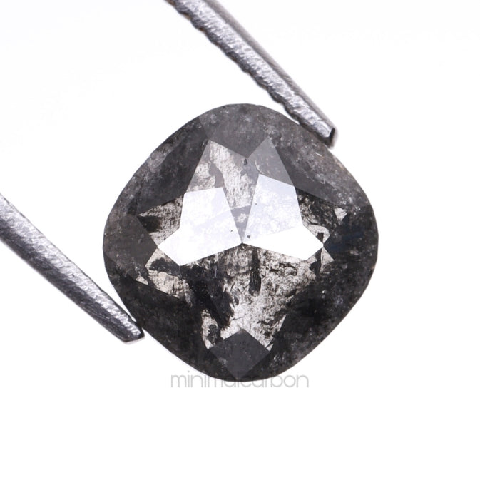 0.81 CT, 6.0 X 6.0 MM | Salt And Pepper Cushion Cut Diamond