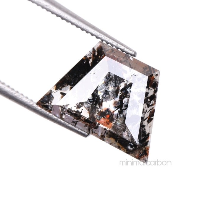 0.77 CT, 7.4 X 5.8 MM | Salt And Pepper Tapered Baguette Cut Diamond