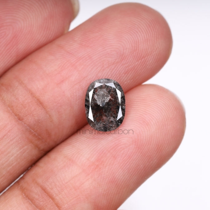 1.58 CT, 8.5 X 6.5 MM | Salt And Pepper Oval Cut Diamond