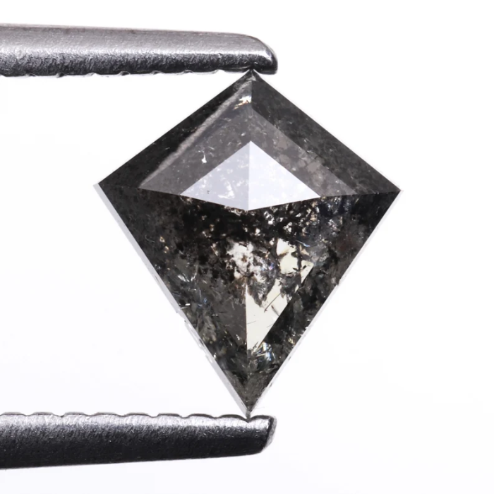 Salt and Pepper Kite Cut Natural Earth Mined Diamond