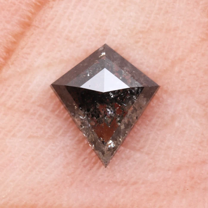 Salt and Pepper Kite Cut Natural Earth Mined Diamond