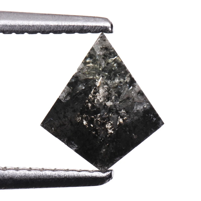 Salt and Pepper Kite Cut Natural Earth Mined Diamond