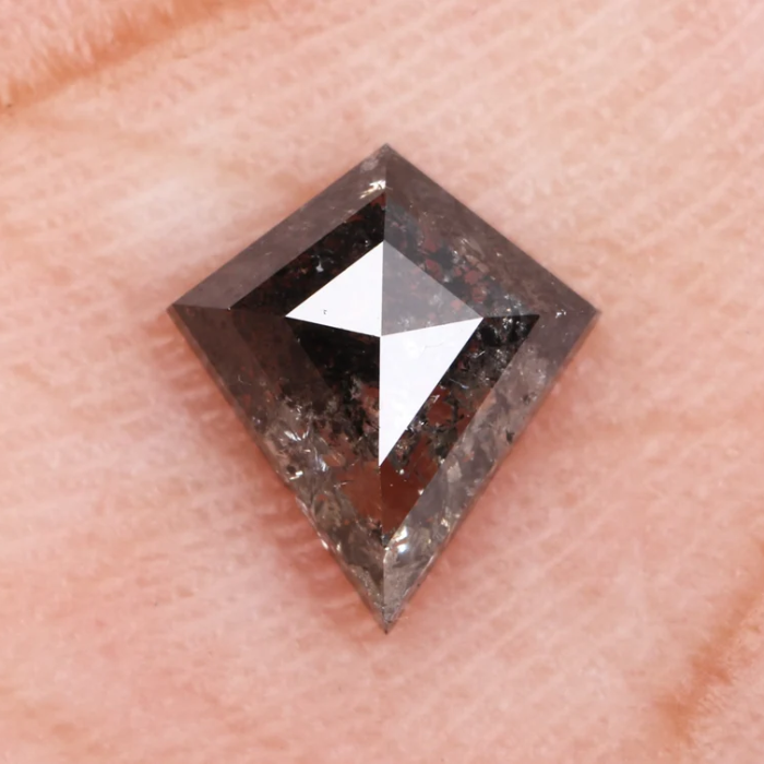 Salt and Pepper Kite Cut Natural Earth Mined Diamond