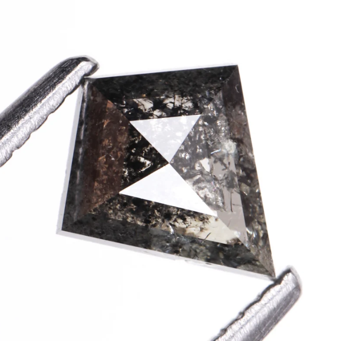Salt and Pepper Kite Cut Natural Earth Mined Diamond