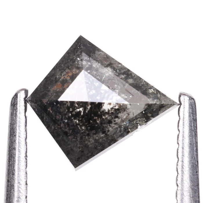 Salt and Pepper Kite Cut Natural Earth Mined Diamond