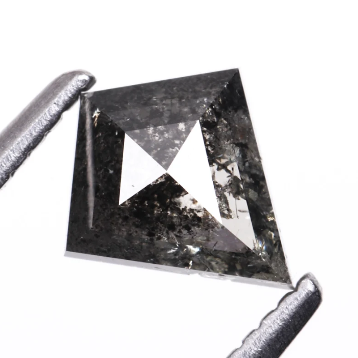 Salt and Pepper Kite Cut Natural Earth Mined Diamond