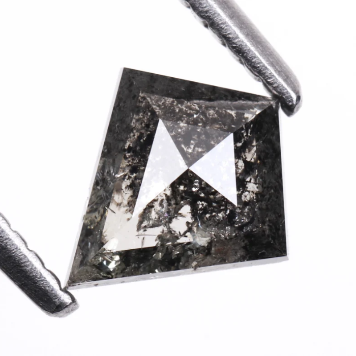 Salt and Pepper Kite Cut Natural Earth Mined Diamond