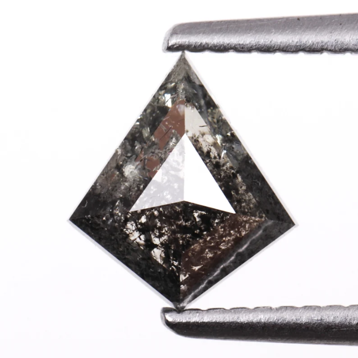 Salt and Pepper Kite Cut Natural Earth Mined Diamond