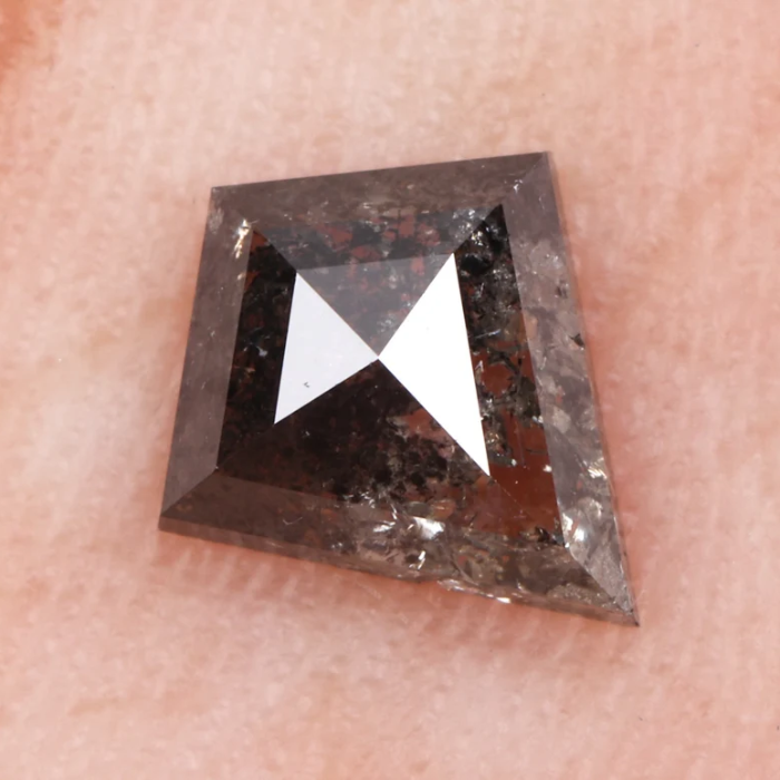 Salt and Pepper Kite Cut Natural Earth Mined Diamond