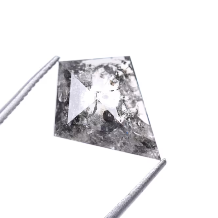 Salt and Pepper Kite Cut Natural Loose Diamond - Minimal Carbon